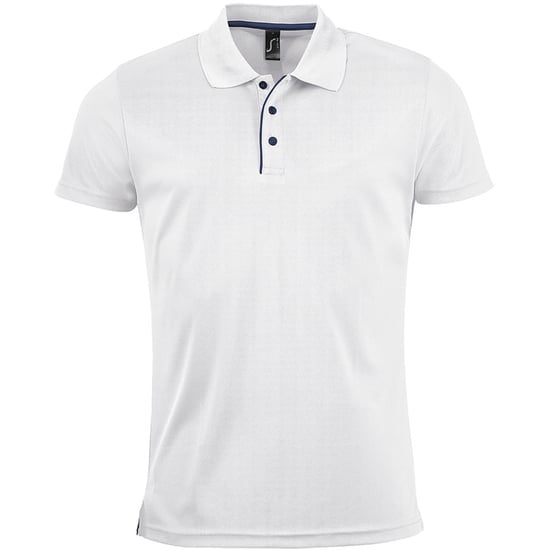 SOLS Mens Performer Short Sleeve Pique Polo Shirt (White) - Image 2