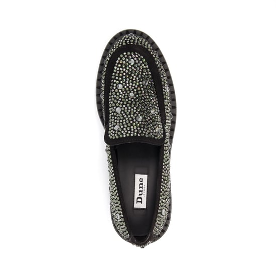 Dune Ladies Glimmerz - Tractor Hot-Stoned Suede Loafers