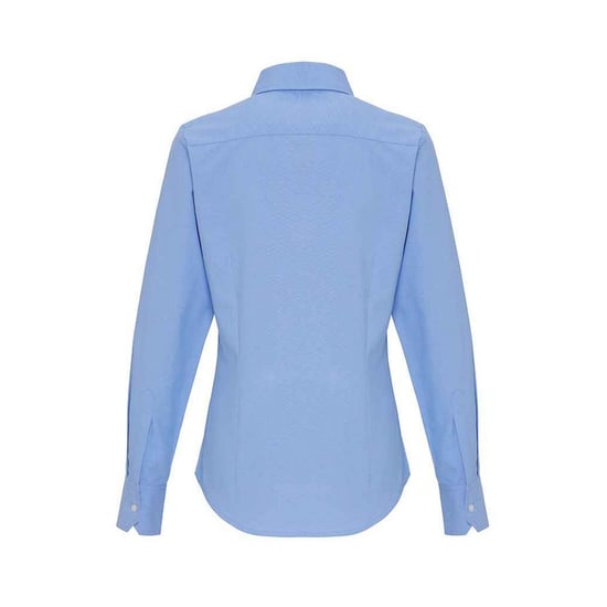 Premier Womens/Ladies Striped Oxford Long-Sleeved Formal Shirt (Oxford Blue) - Image 2