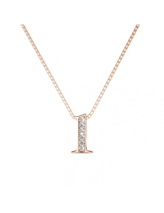 Colgantes Número 1 - Oro rosa y Cristal - Image 1