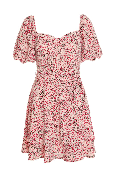 Pink Smudge Print Skater Dress