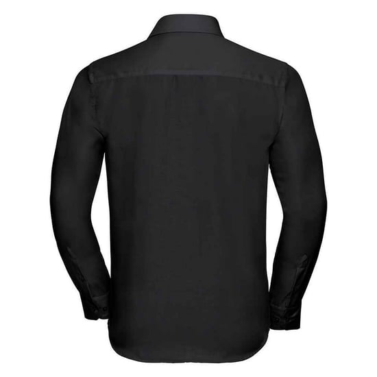 Russell Mens Ultimate Non-Iron Tailored Long-Sleeved Formal Shirt (Black) - Image 2