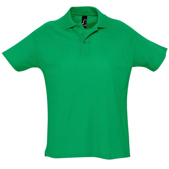 SOLS Mens Summer II Pique Short Sleeve Polo Shirt (Kelly Green) - Image 1