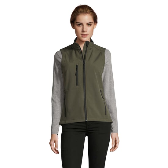 SOLS Womens/Ladies Rallye Softshell Sleeveless Gilet (Army) - Image 1