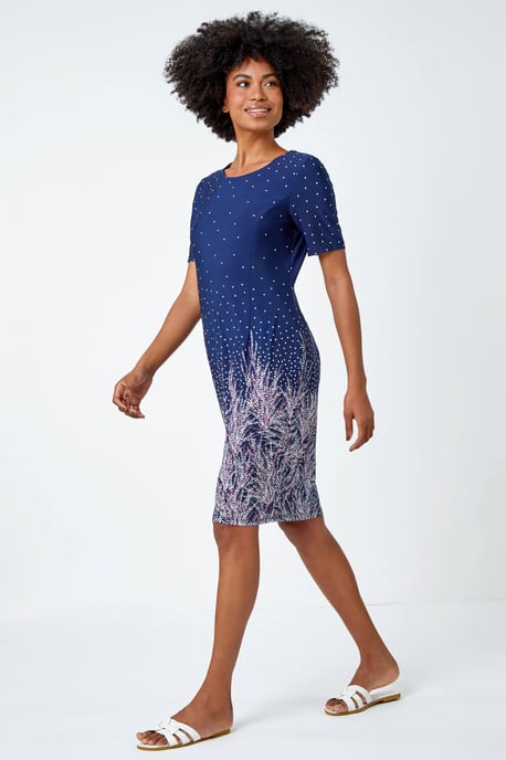 Border Print Floral Shift Dress - Image 2