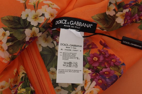 Blusa de manga larga mujer con estampado floral naranja de Dolce & Gabbana - Image 6