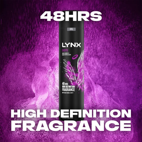 Lynx XXL Excite 48-Hour High Definition Fragrance Body Spray Deodorant, 3x250ml