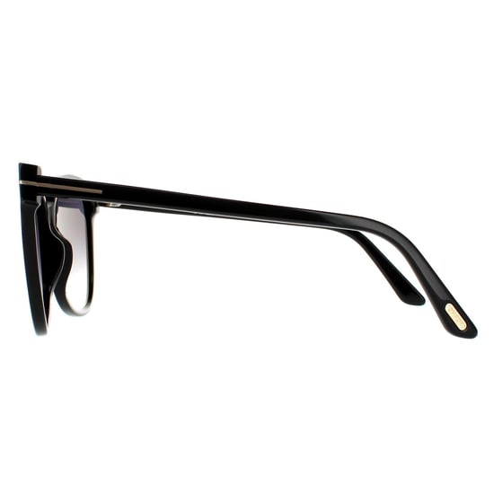 Gafas de sol Cat Eye para mujer Tom Ford Negro Brillante Gradiente Gris - Image 3
