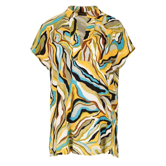 Blusa sin mangas con estampado de remolinos turquesa - Image 2