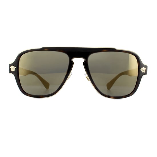Versace Sunglasses VE2199 12524T Dark Havana Dark Grey Mirror Gold