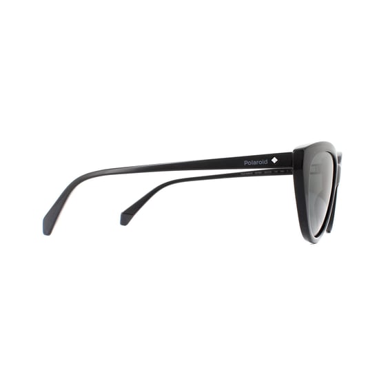 Polaroid Cat Eye Womens Black Grey Polarized Sunglasses