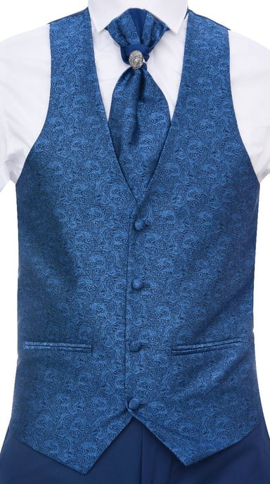 Traje de boda azul de 4 piezas para hombre - Image 4