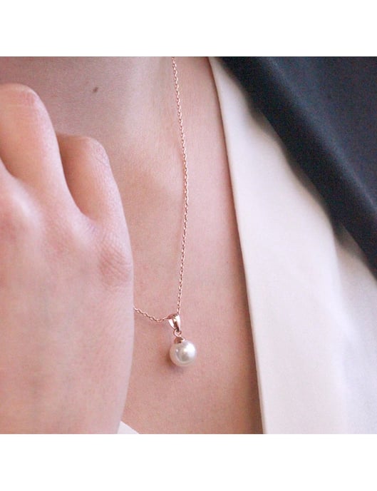 Conjunto de perlas Pauline Full Moon - Oro rosa y cristal - Image 6