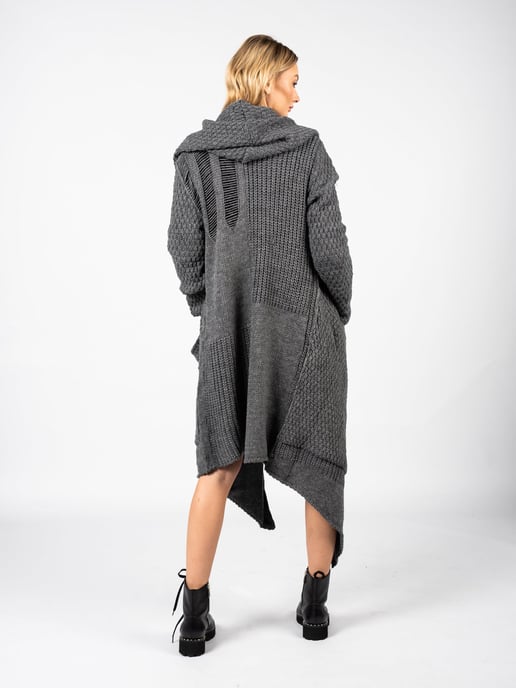 La Haine Iside Us Cárdigan Unisex-LM056 de mujer Gris - Image 6