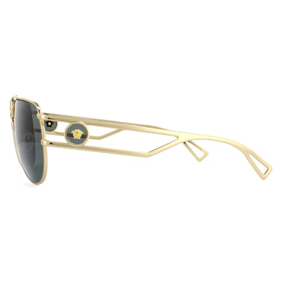 Gafas de sol unisex doradas y grises Aviador Versace - Image 3