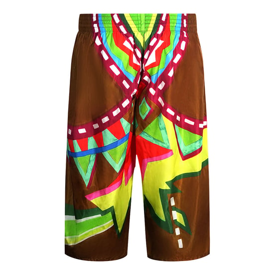Shorts de baño extragrandes en marrón con diseño abstracto colorido de Dsquared2 - Image 2