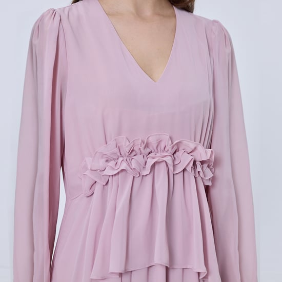 Long ruffle chiffon dress - Image 6