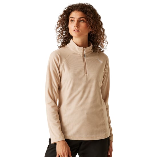 Regatta Great Outdoors Womens/Ladies Montes Half Zip Fleece Top (Warm Taupe/Blanc De Blanc)