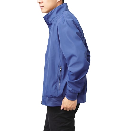 Men's Bomber Jacket with Stand-Up Collar, Transitional Jacket for Autumn, Casual Sports Jacket Blue - Image 6