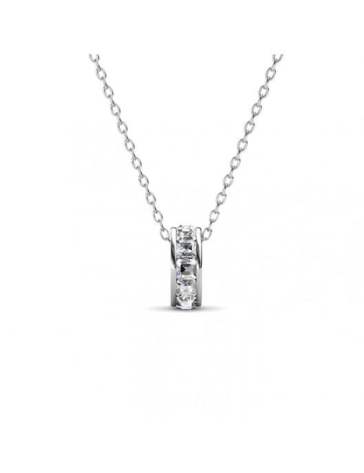 Colgantes de rodillos cuadrados - Plata y cristal - Image 1