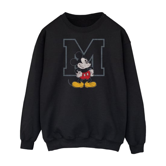 Disney Mens Classic M Mickey Mouse Sweatshirt (Black) - Image 1