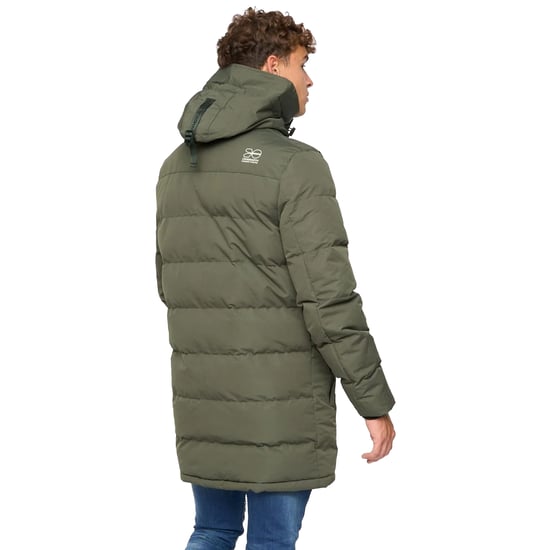 Crosshatch Mens Milwaka Long Padded Jacket (Olive) - Image 2