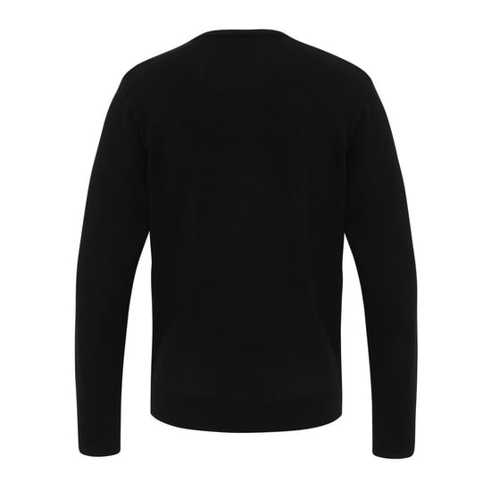Premier Mens Essential Acrylic V Neck Sweatshirt (Black) - Image 2