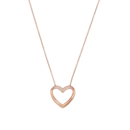 Amor chain with pendant for ladies, 925 Sterling silver, zirconia synth. | heart