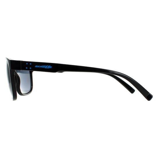 Gafas de sol polarizadas Arnette Rectangle para hombre en negro brillante y gris oscuro - Image 3