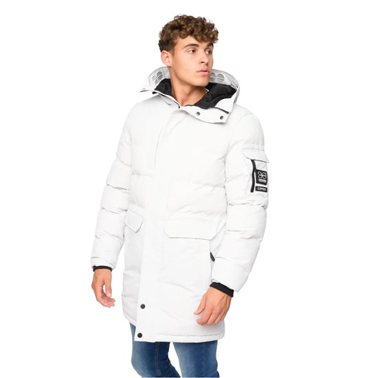 Crosshatch Mens Milwaka Long Padded Jacket (Putty) - Image 4