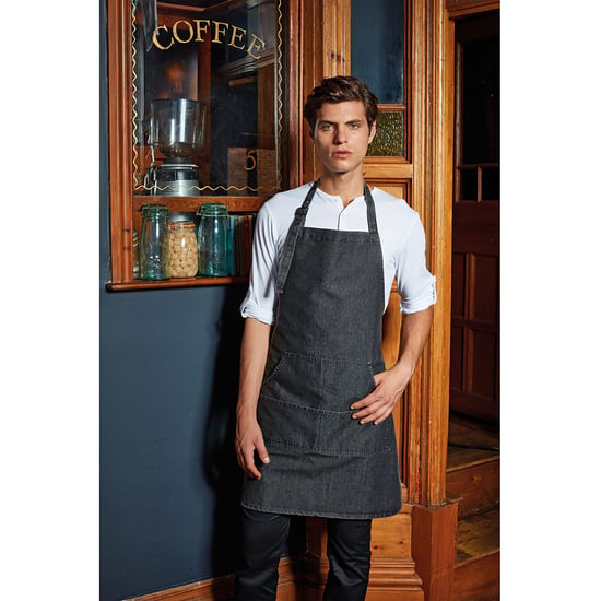 Premier Jeans Stitch Bib Apron (Indigo Denim) - Image 2