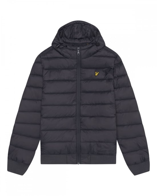 Chaqueta acolchada con capucha en gris metalizado de la marca Lyle & Scott - Image 5