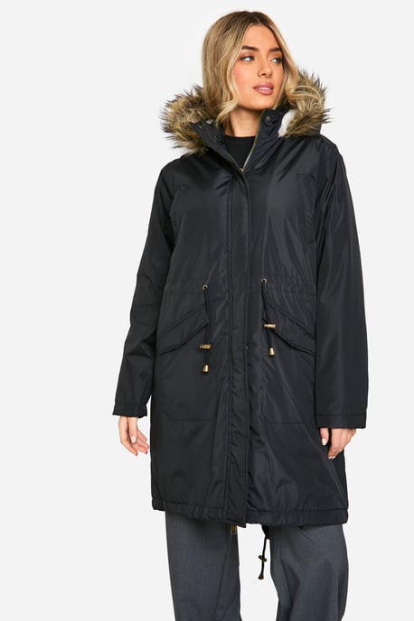 Faux Fur Trim Parka
