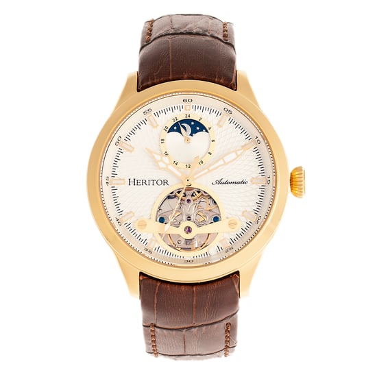 Reloj Automático Heritor Gregory Semi-Esqueleto con Correa de Cuero - Image 1