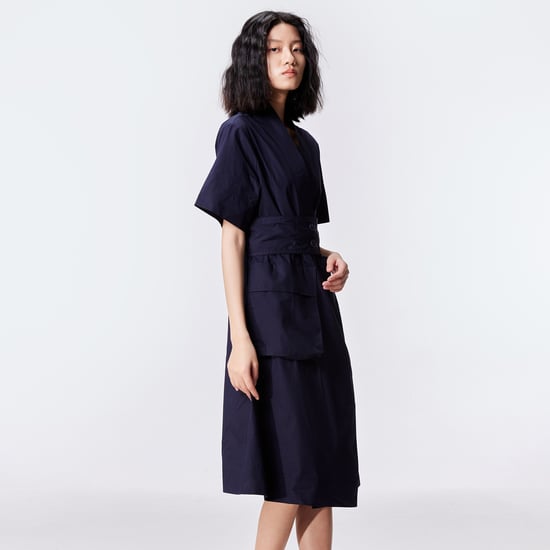 Cotton kimono wrap dress