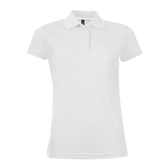 SOLS Womens/Ladies Performer Short Sleeve Pique Polo Shirt (White) - Image 1
