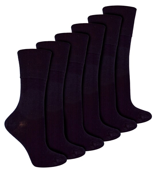 IOMI - Pack de 6 Calcetines Diabéticos de Bambú para Mujer - Negro - Image 1