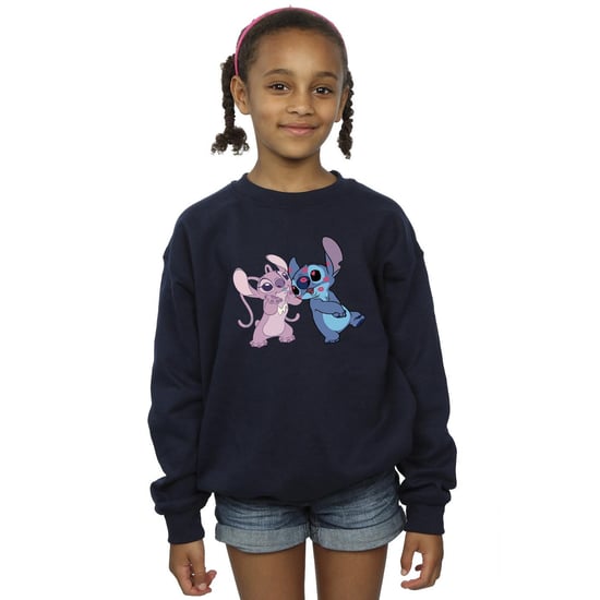 Disney Girls Lilo & Stitch Kisses Sweatshirt (Navy Blue) - Image 3