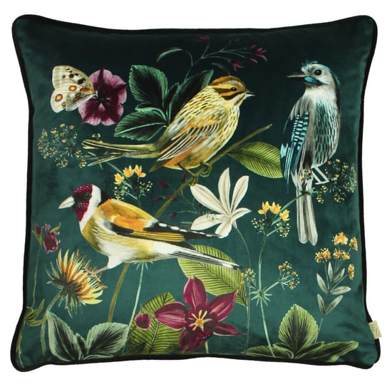 Cojín Cuadrado con Plumas de Diseño Floral Piped Midnight Garden de Evans Lichfield - Image 1