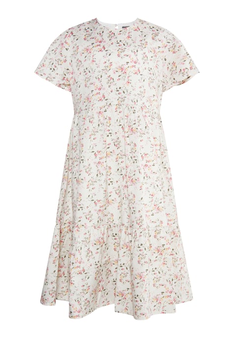 Dreimaster Dress wool white flower - Image 1