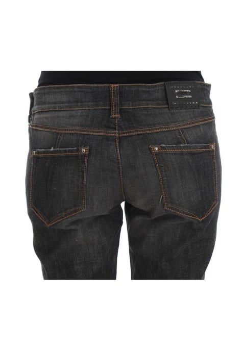 Jeans de mezclilla ajustados de algodón gris para mujer Ermanno Scervino - Image 6