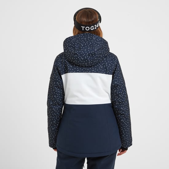 Cinder Womens Ski Jacket Dark Indigo Confetti Print/Dark Indigo