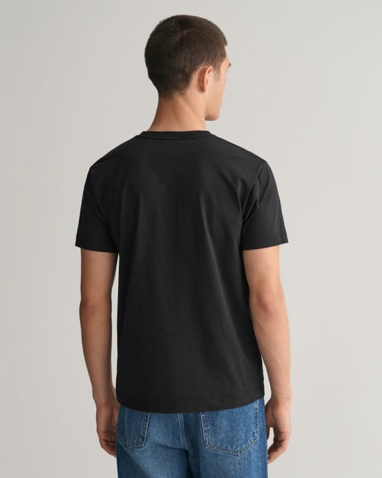 GANT Mens Slim Fit Shield V-Neck T-Shirt - Image 3