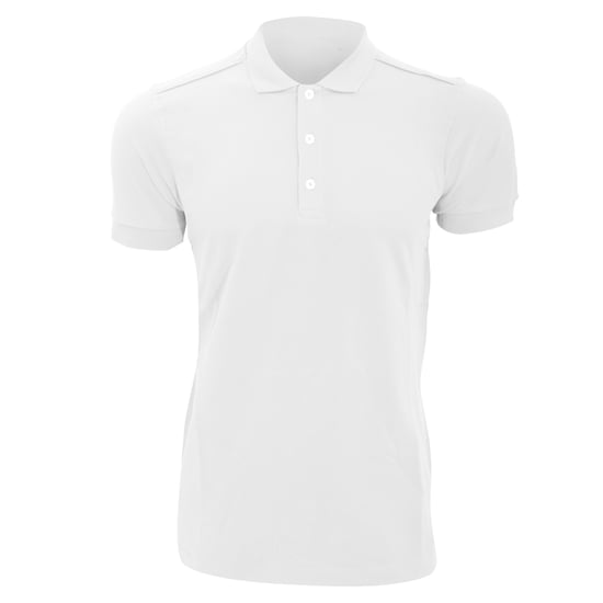 Russell Mens Stretch Short Sleeve Polo Shirt (White) - Image 2