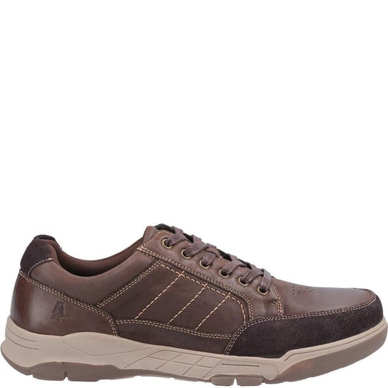 Hush Puppies Mens Finley Leather Shoes (Coffee) - Image 3