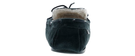 Hush Puppies Allie leather Womens Moccasin Memory Foam Faux Fur navy - Image 4