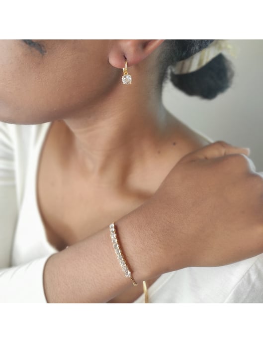 Conjunto Mia Cristal Redondo - Oro y Cristal - Image 2