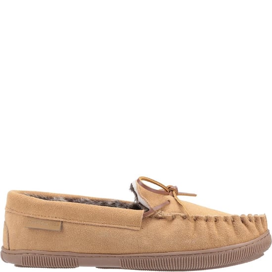 Hush Puppies Mens Ace Slip On Leather Slipper (Tan) - Image 3