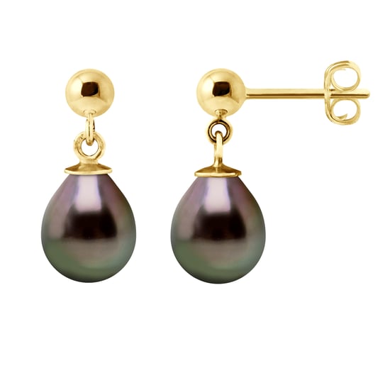 DIADEMA - Earrings - Real Tahitian Pearls- Yellow Gold