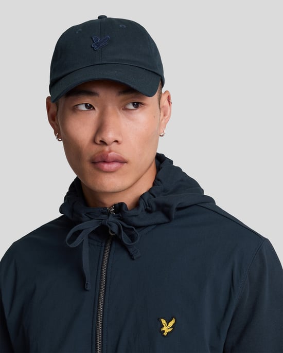 Lyle & Scott Hybrid sudadera con capucha azul marino oscuro con cremallera - Image 4